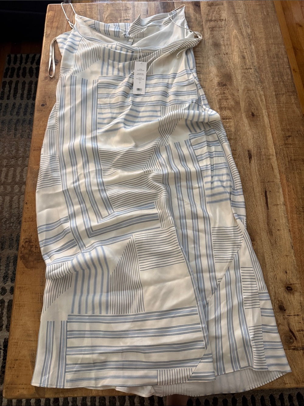 Veronica Beard Madison Dress Cream and Light Blue Striped Slip Maxi Dress NEW 16 - Picture 8 of 8